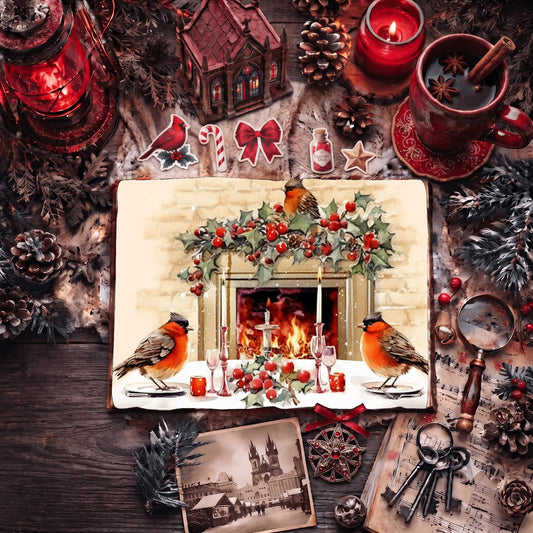 Christmas Robins Digital Papers