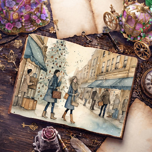 Christmas Shopping Digital Papers