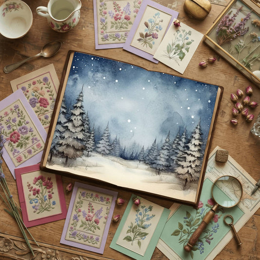 Christmas Winter Nights Digital Papers