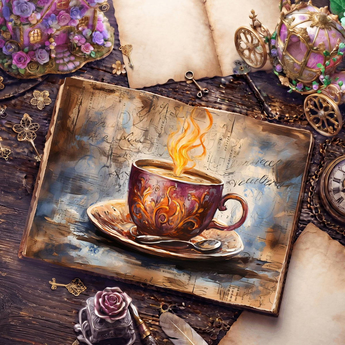 Coffee Cups Digital Papers