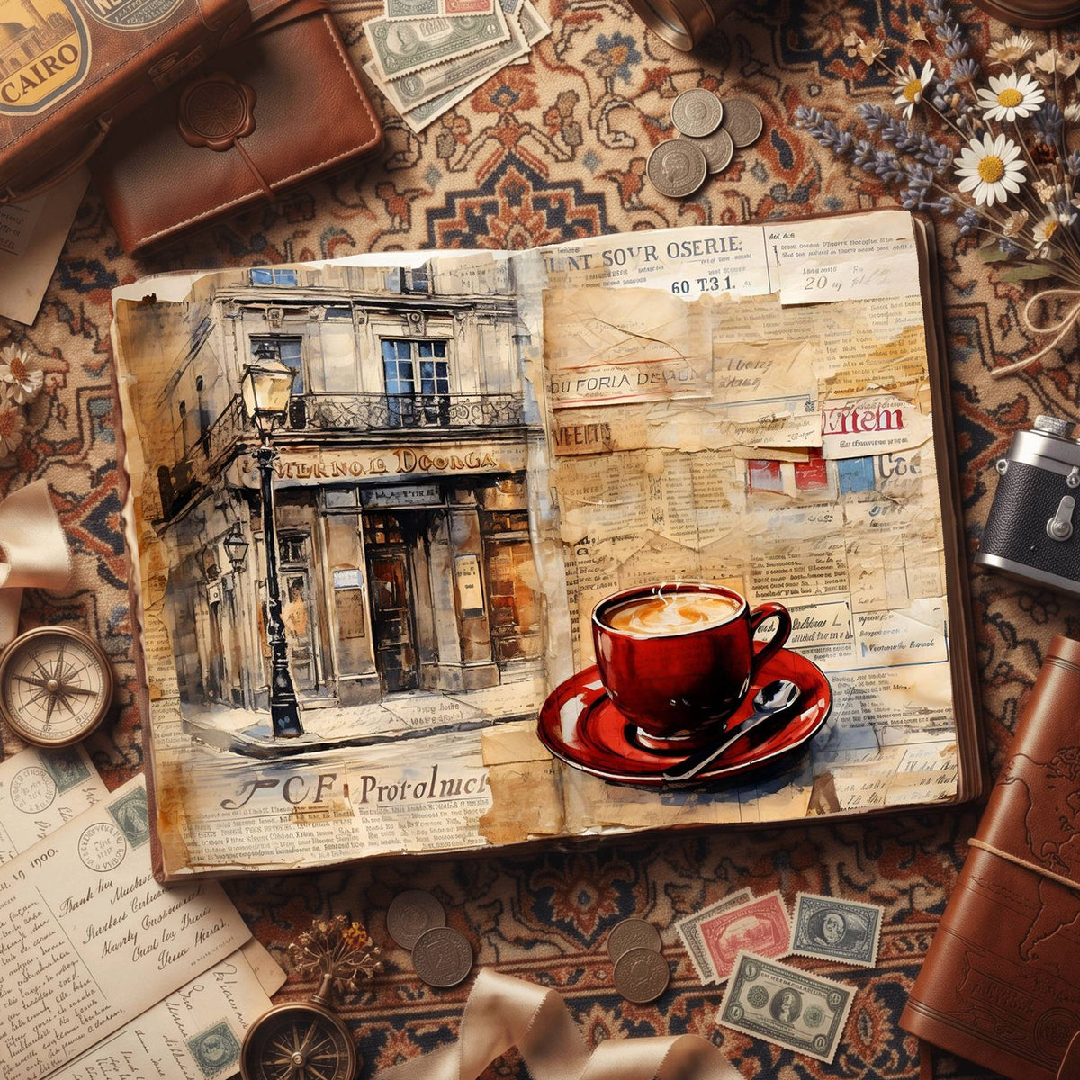 Coffee Cups Digital Papers