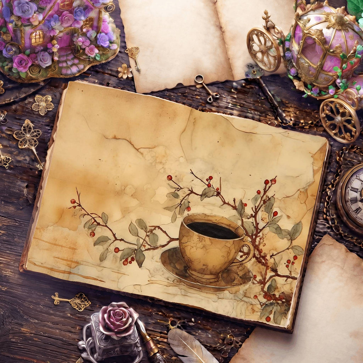Coffee Cups Digital Papers