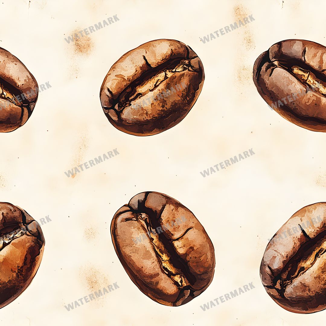Coffee seamless pattern digital paper, repeating design 1