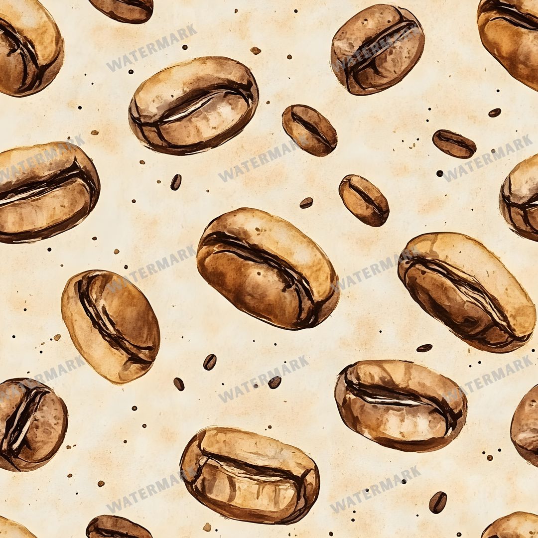 Coffee seamless pattern digital paper, repeating design 1