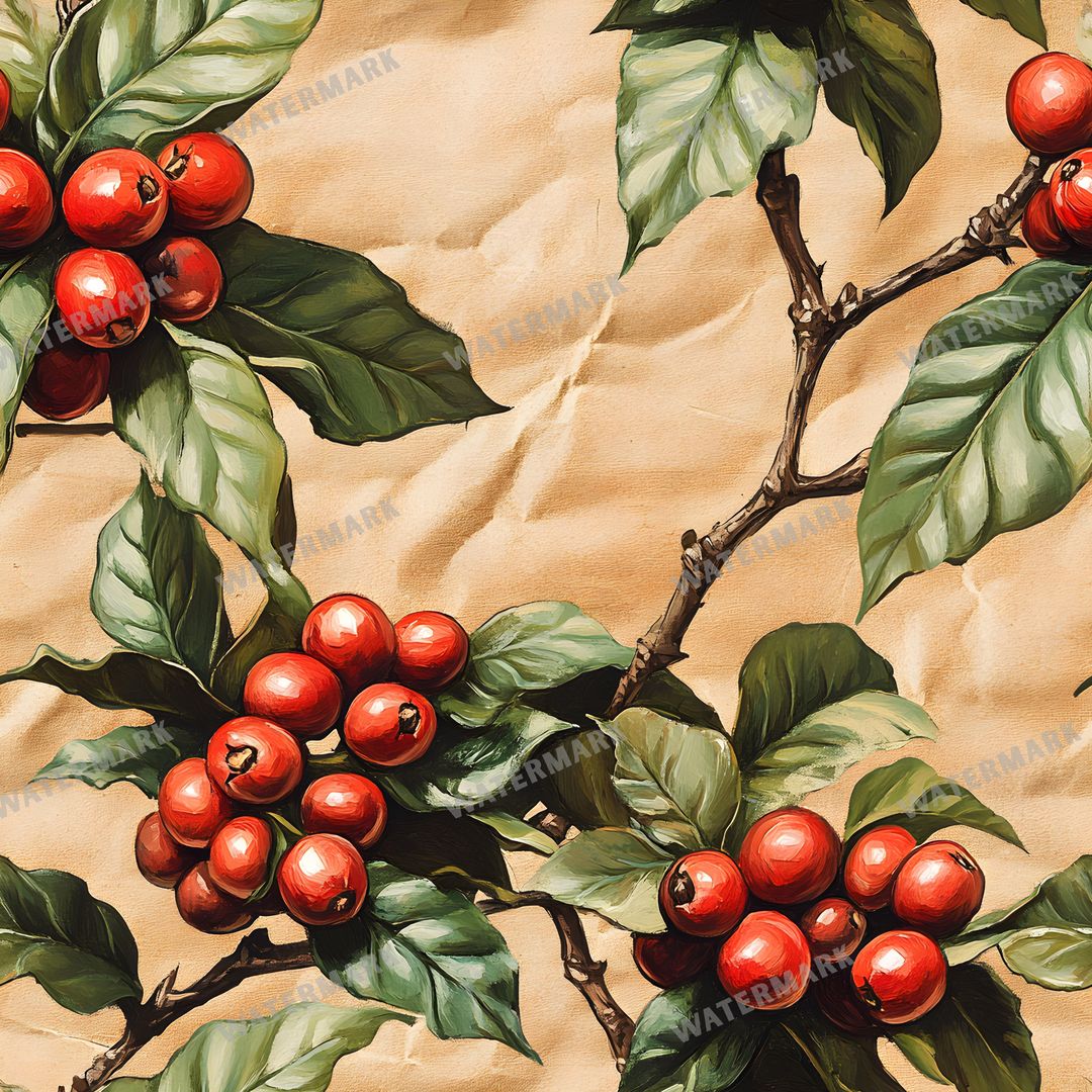 Coffee seamless pattern digital paper, repeating design 1