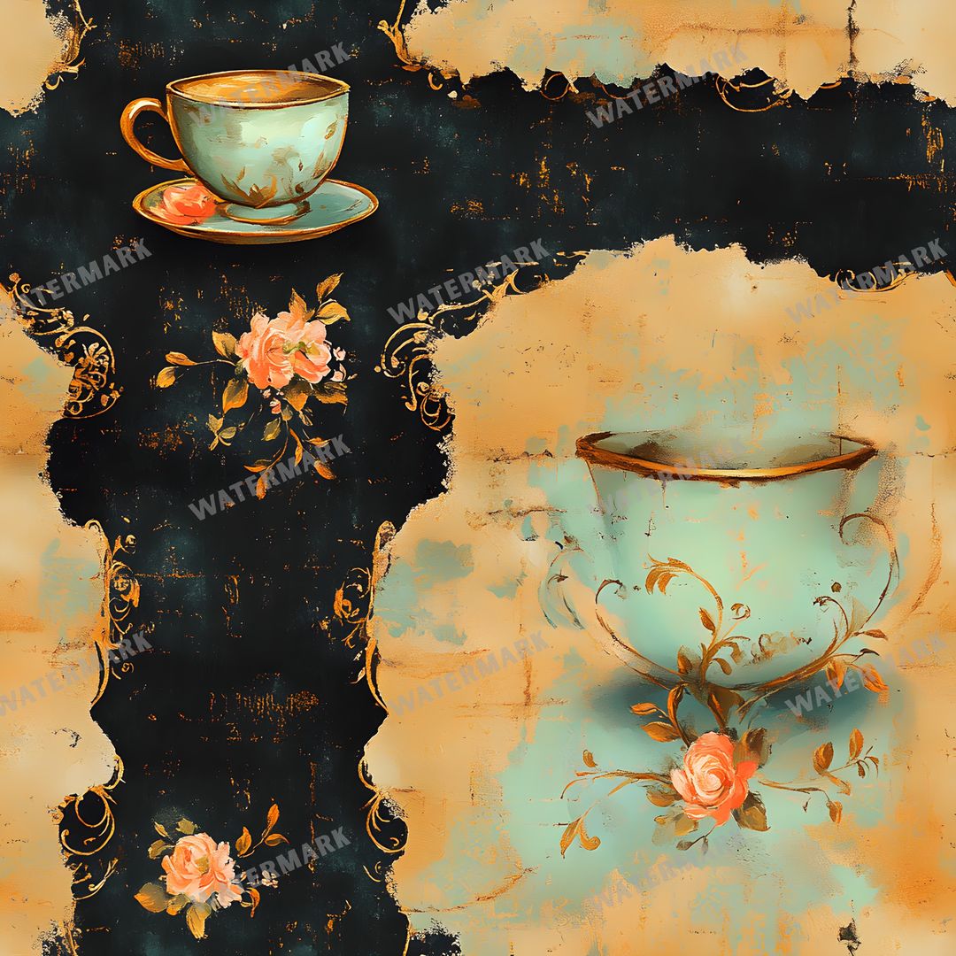 Coffee seamless pattern digital paper, repeating design 1
