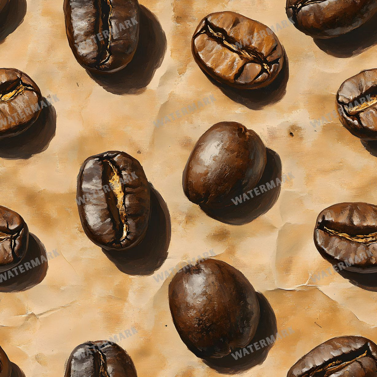Coffee seamless pattern digital paper, repeating design 1
