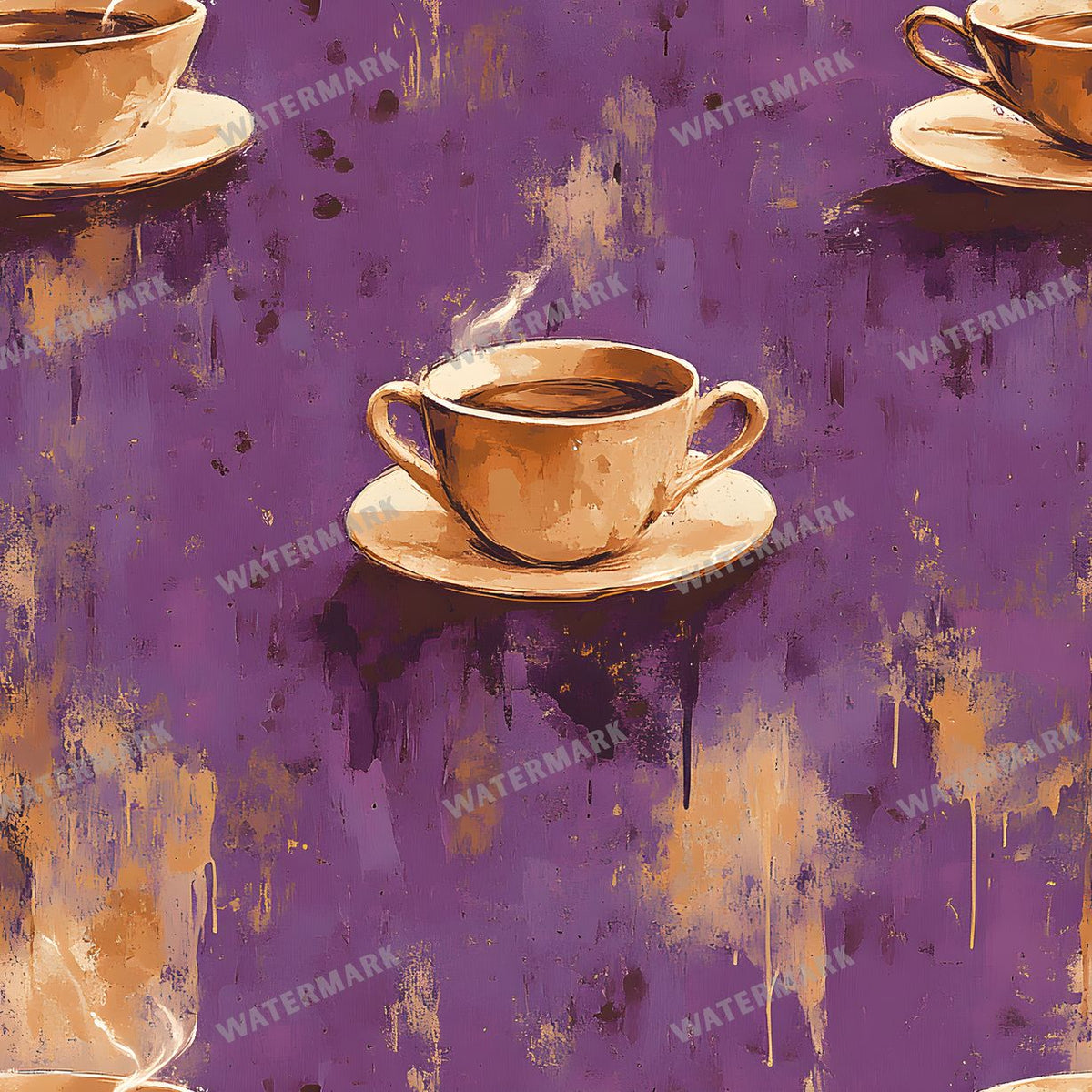 Coffee seamless pattern digital paper, repeating design 1