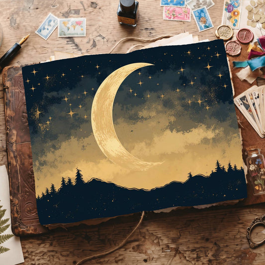 Crescent Moon Digital Papers