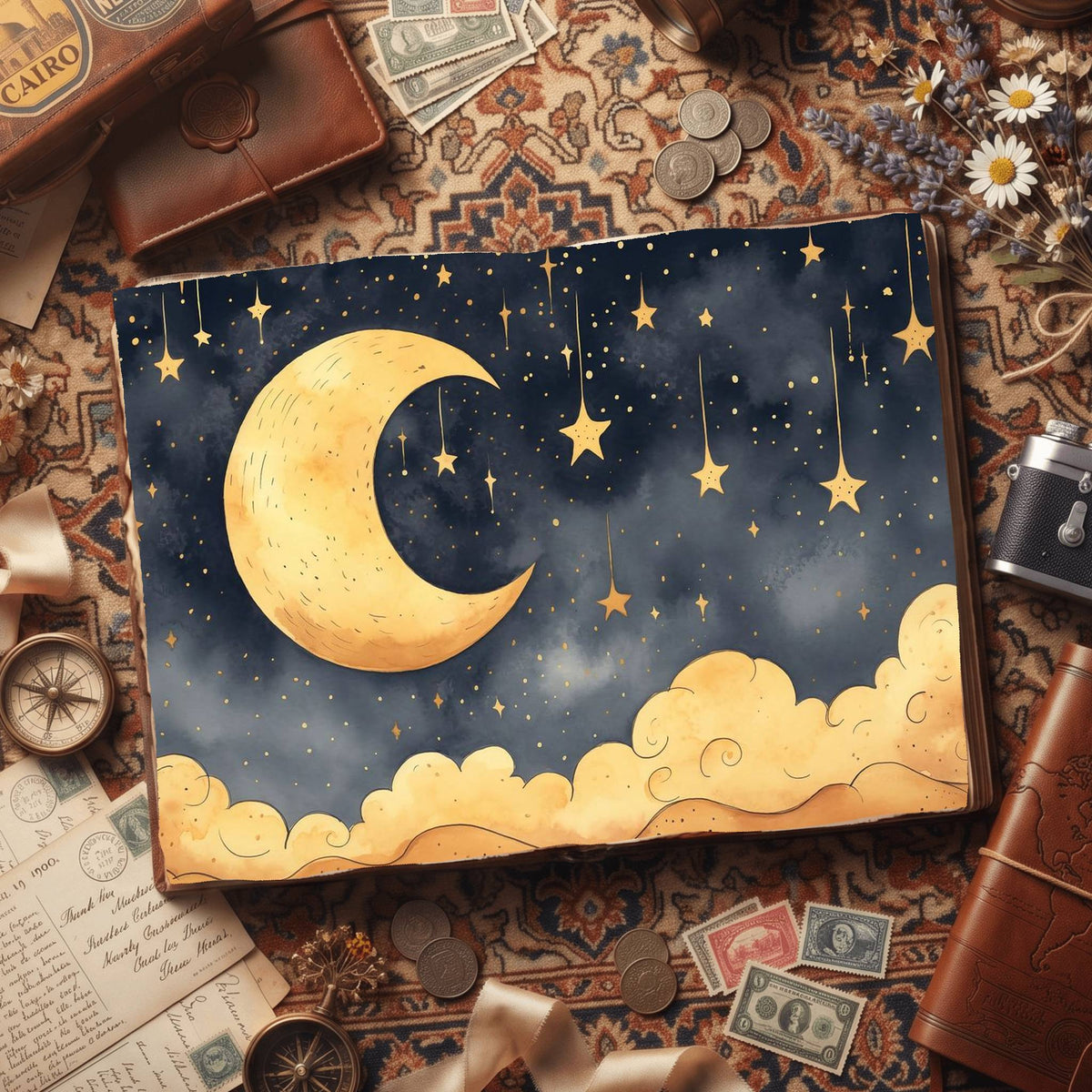 Crescent Moon Digital Papers