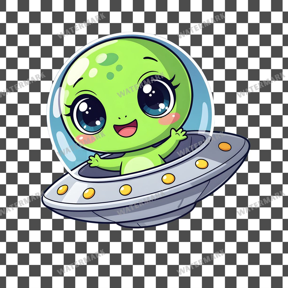 Cute Chibi Alien Clipart Pngs