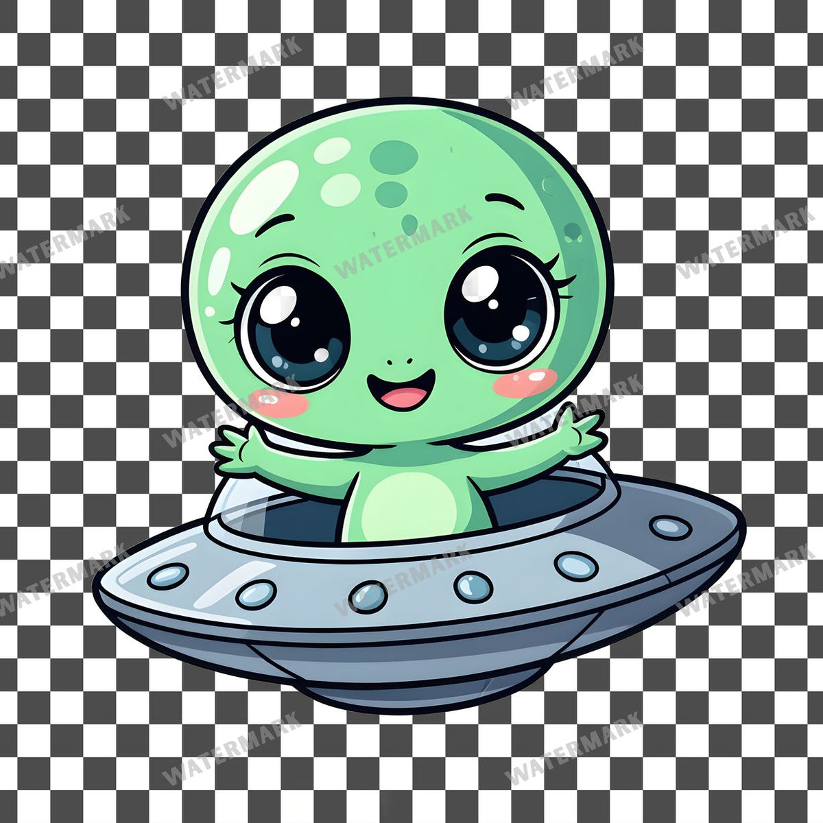 Cute Chibi Alien Clipart Pngs