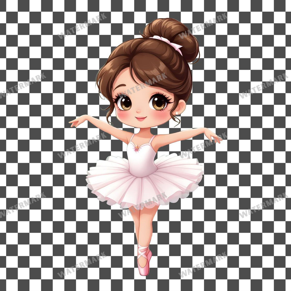 Cute Chibi Ballerina Clipart Pngs