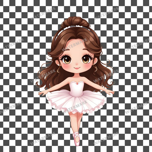 Cute Chibi Ballerina Clipart Pngs