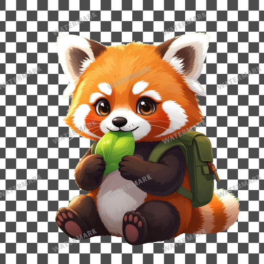 Cute Chibi Red Panda Clipart Pngs