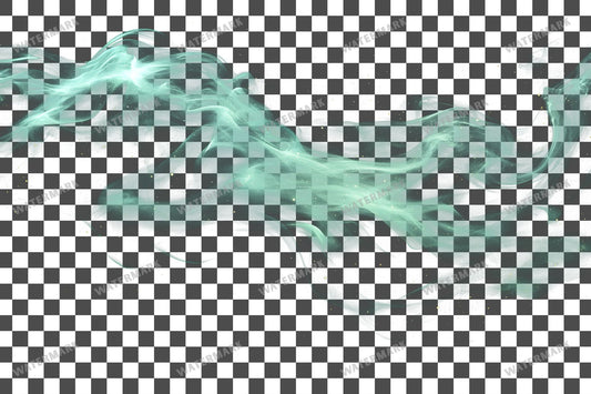 Cyan Ethereal Smoke Tendrils In Shades Transparent Overlay Pngs