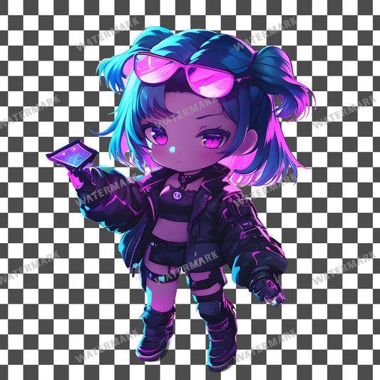 Cyberpunk Girl Clipart Pngs