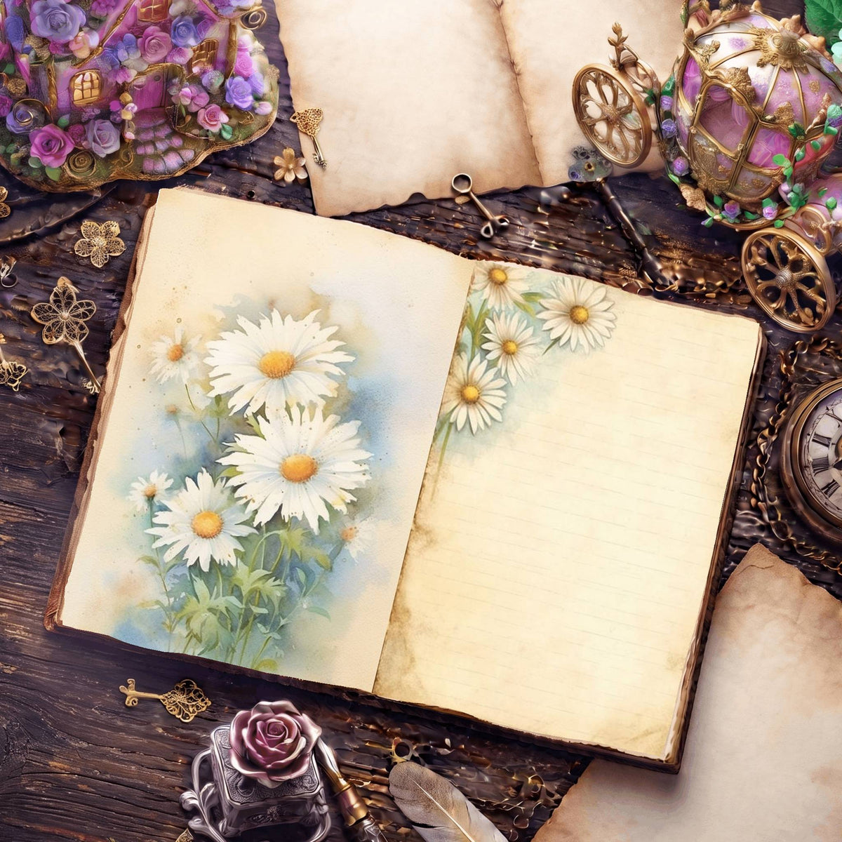 Daisies Digital Papers