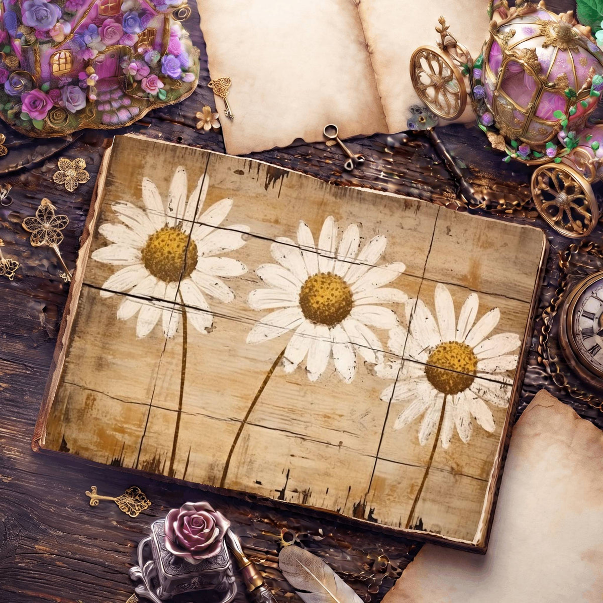 Daisy Flowers Digital Papers