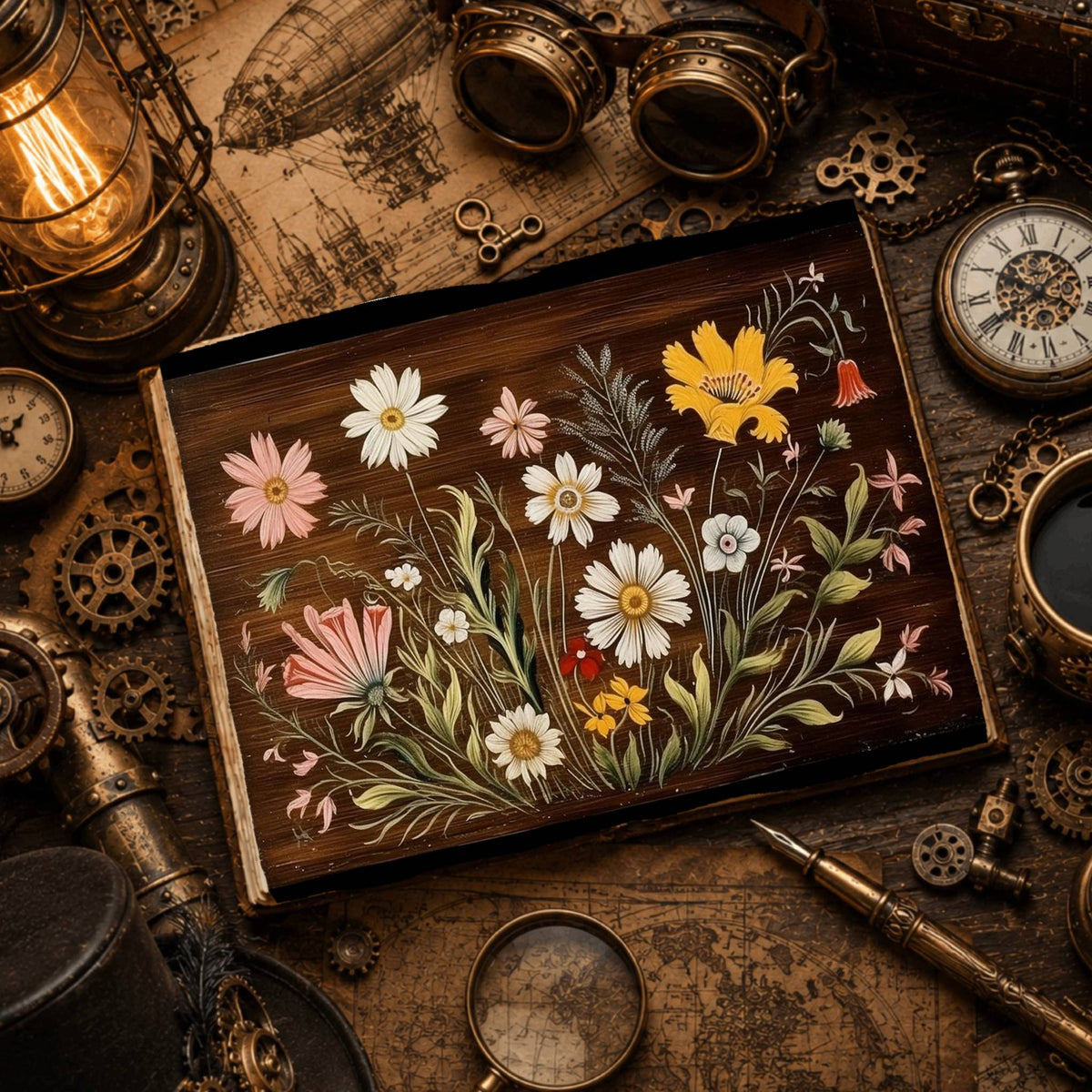 Dark Wildflowers Digital Papers