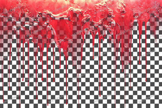 Deep Red Paint Drips Glowing Transparent Overlay Pngs