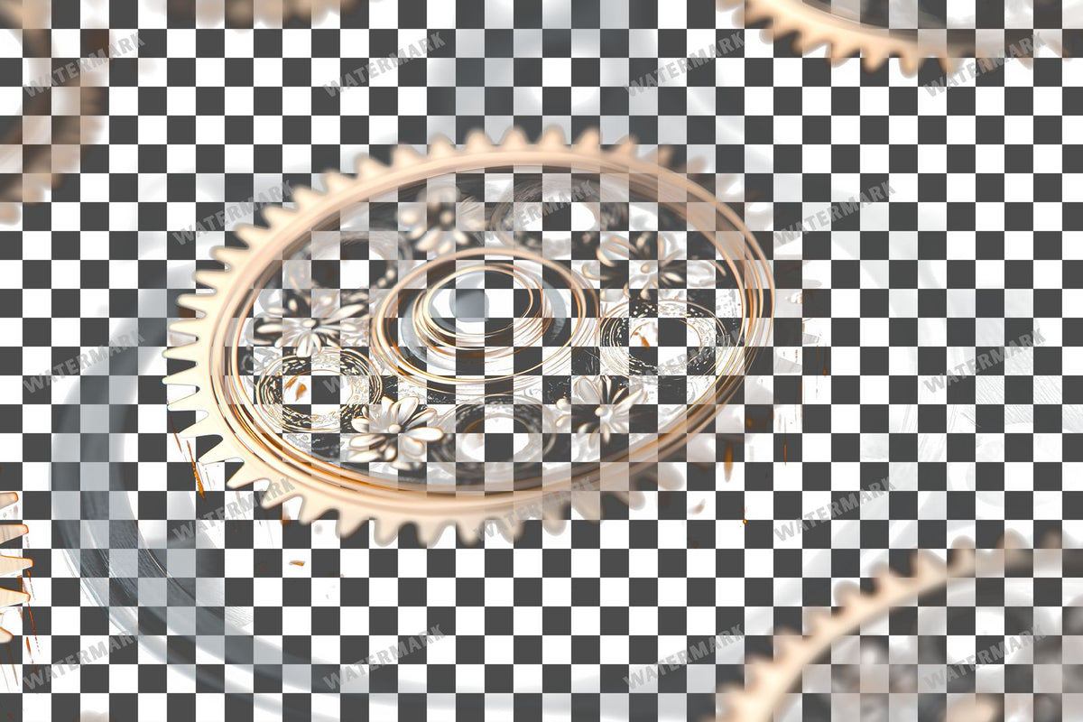 Delicate Filigree Gear Transparent Overlay Pngs