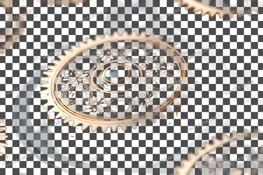Delicate Filigree Gear Transparent Overlay Pngs