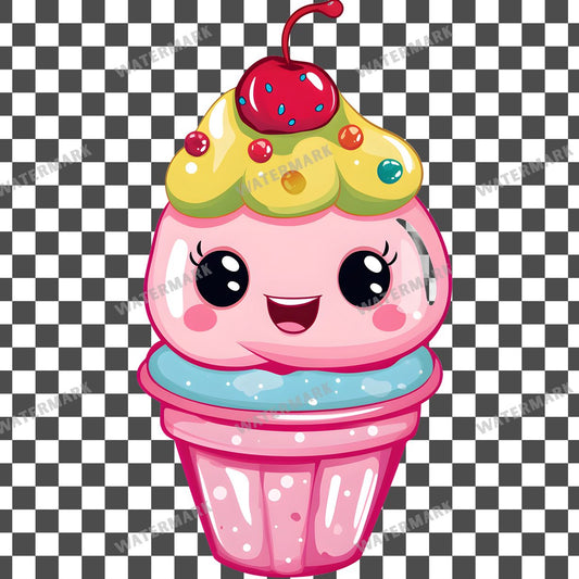 Dessert Kawaii Style clipart PNG on a transparent background, design 1