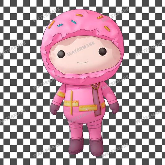 Donut Mascot clipart PNG on a transparent background, design 1