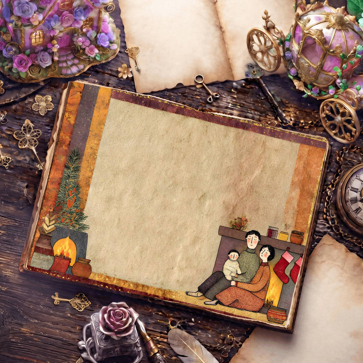 Earthy Colors Christmas Digital Papers