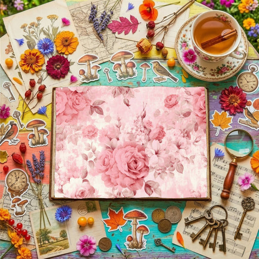 Faded Pink Rose Digital Papers
