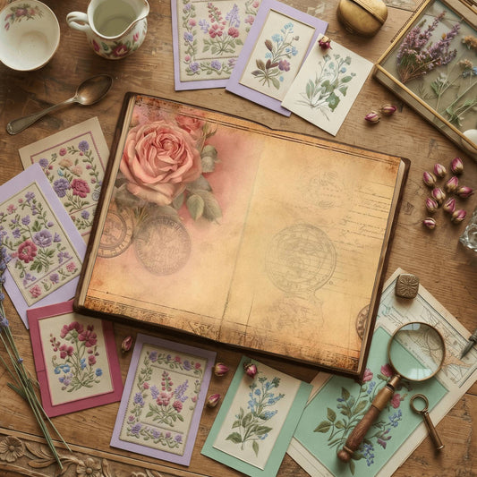 Faded Pink Roses Digital Papers