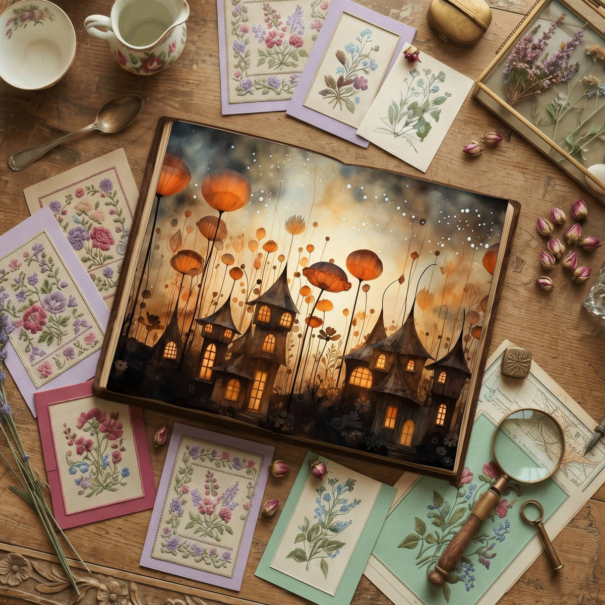Fairy Village Digital Papers