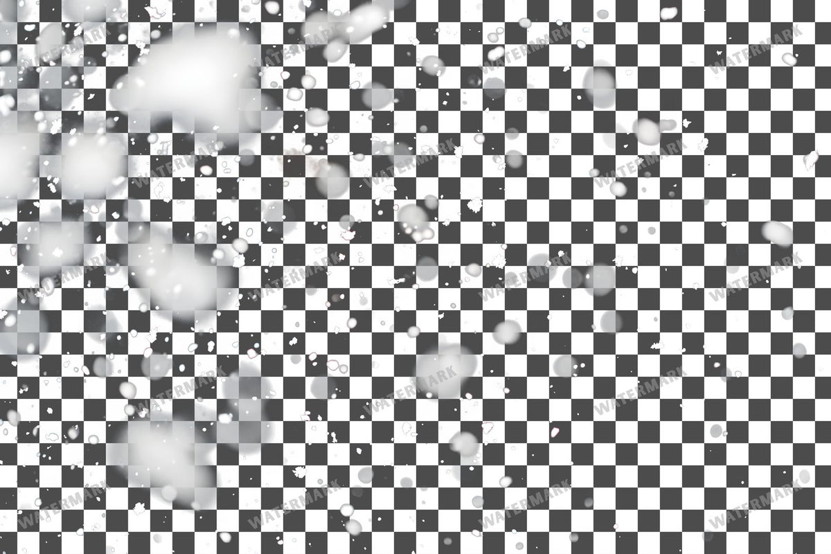 Falling Snow PNG overlay on a transparent checkered background, preview 1