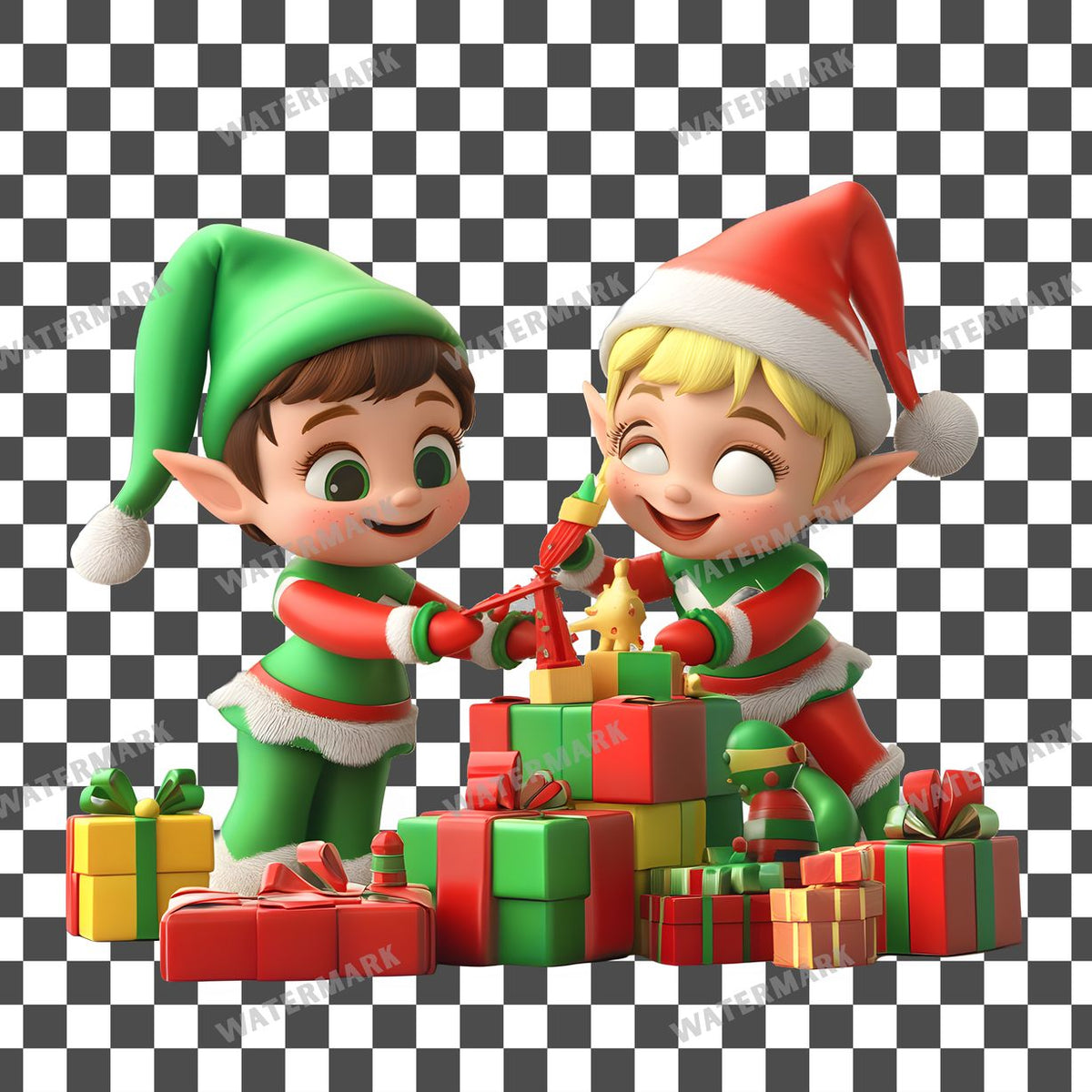 Festive Toy Builders Clipart Pngs