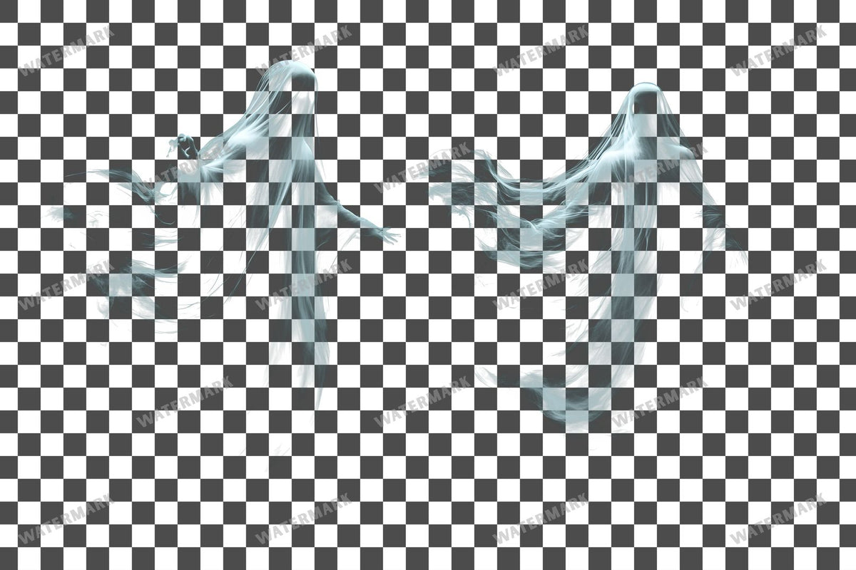Floating Ghosts Transparent Overlay Pngs