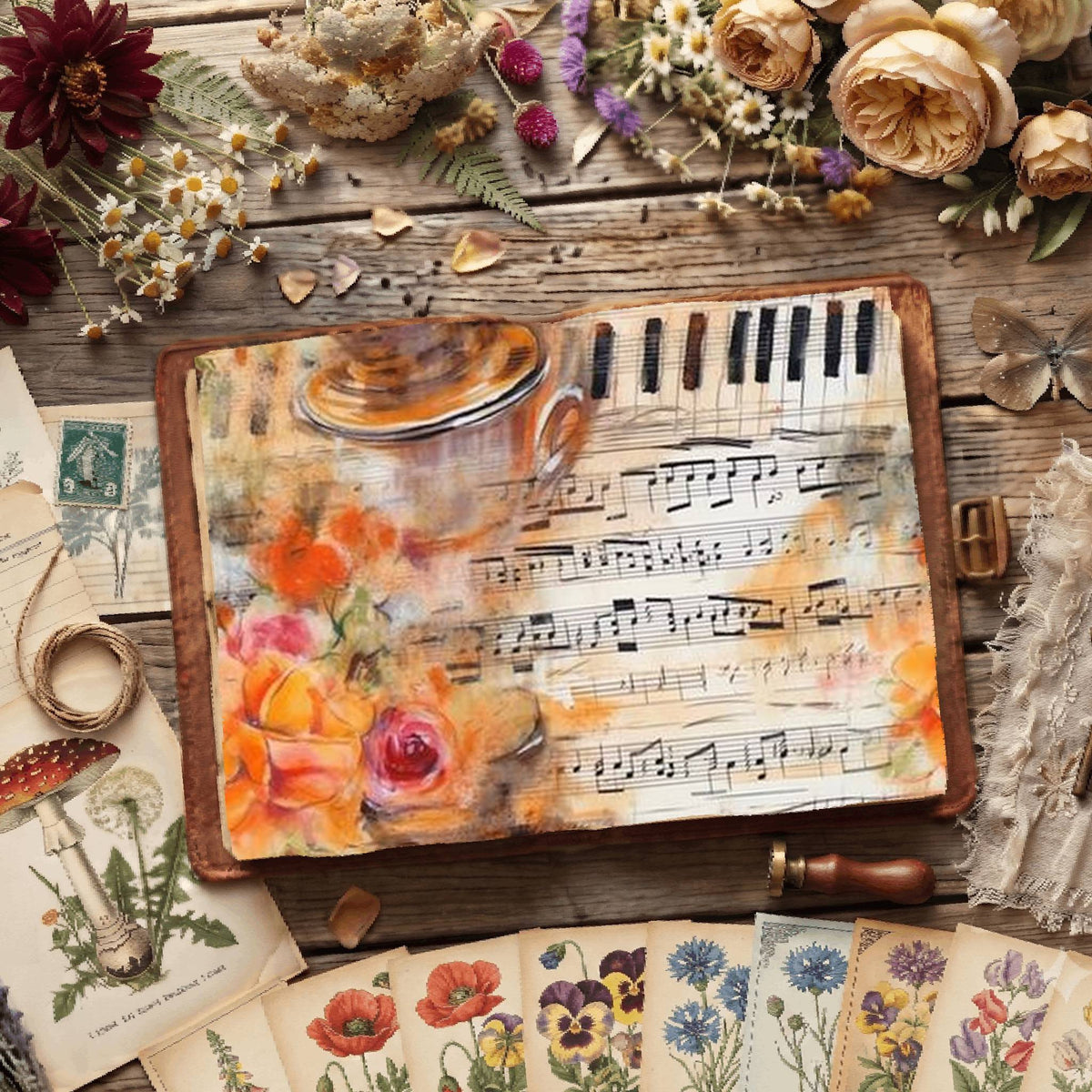 Floral Coffee Digital Papers