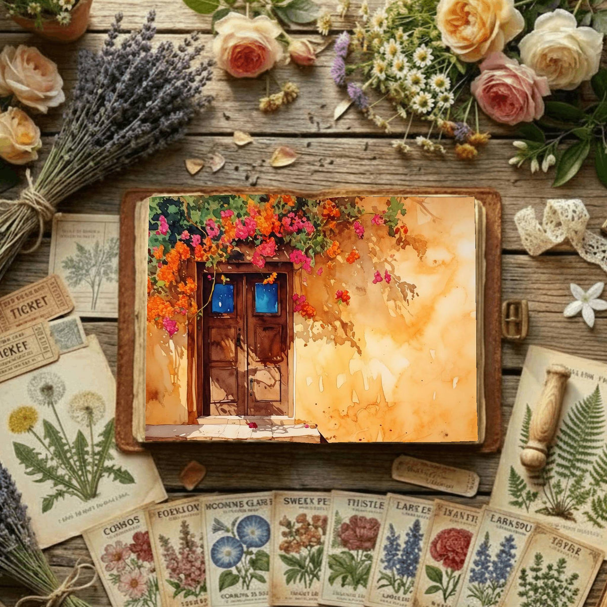 Floral Doors Digital Papers
