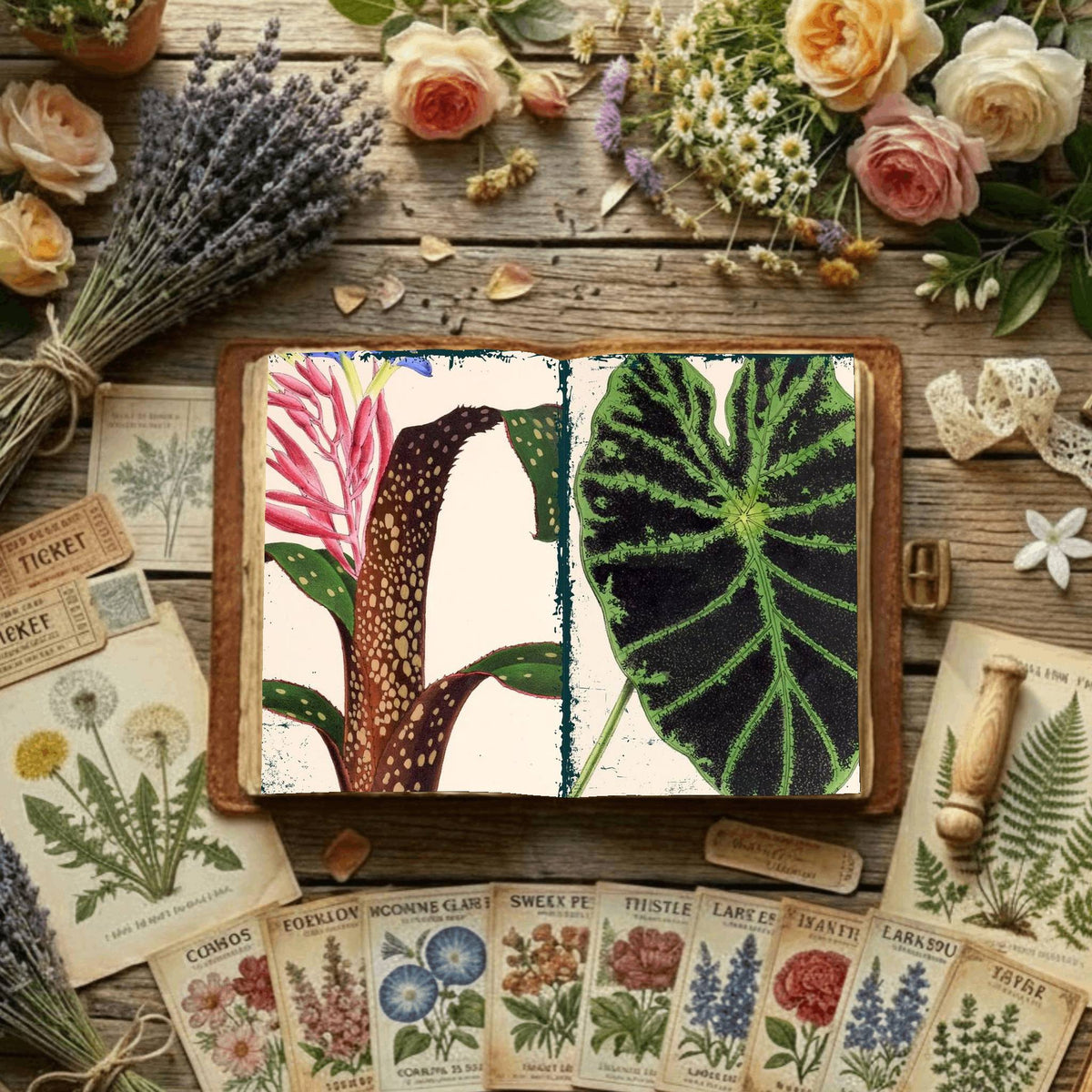 Floral Illustrations Digital Papers
