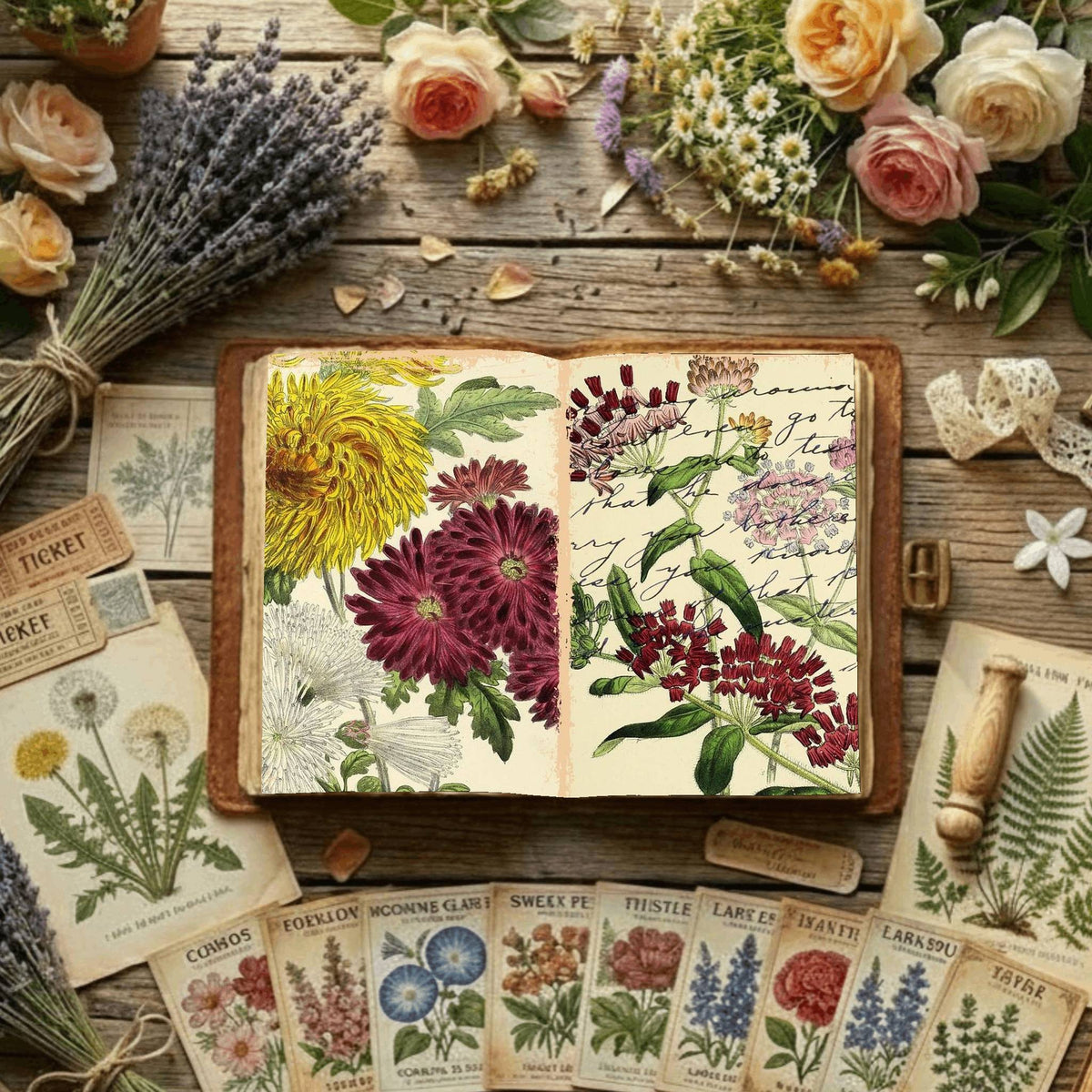 Floral Illustrations Digital Papers