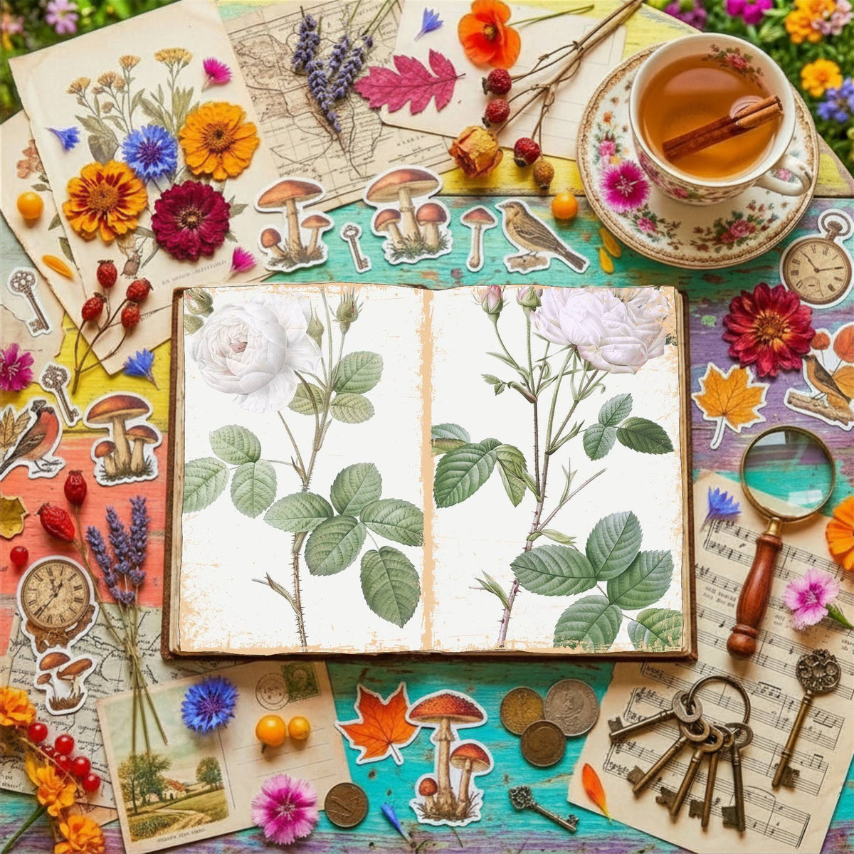 Floral Illustrations Digital Papers