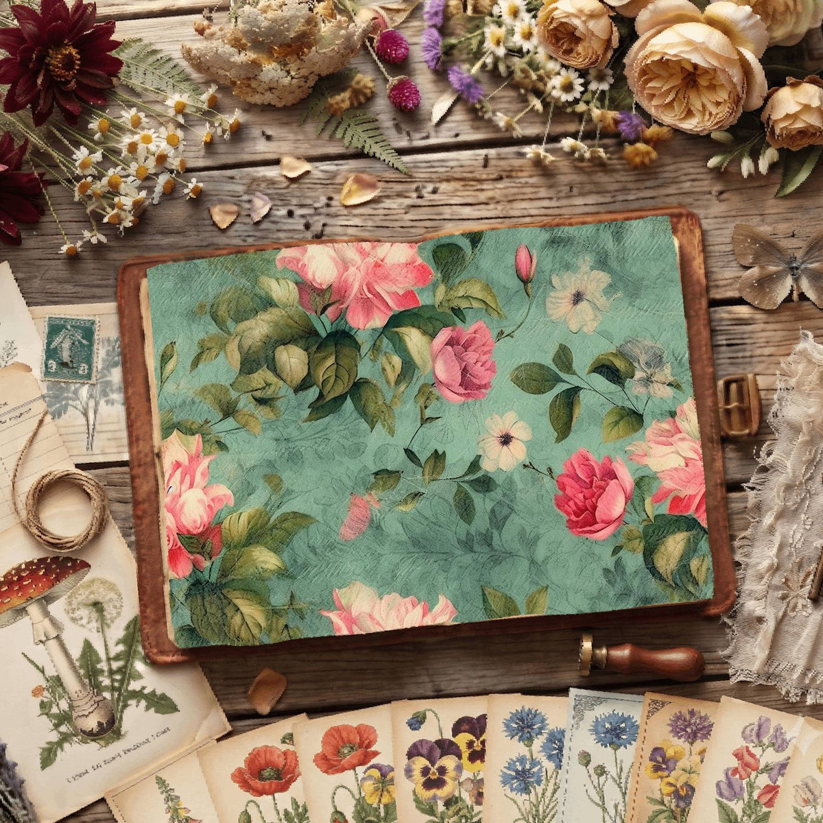 Floral Shabby Digital Papers