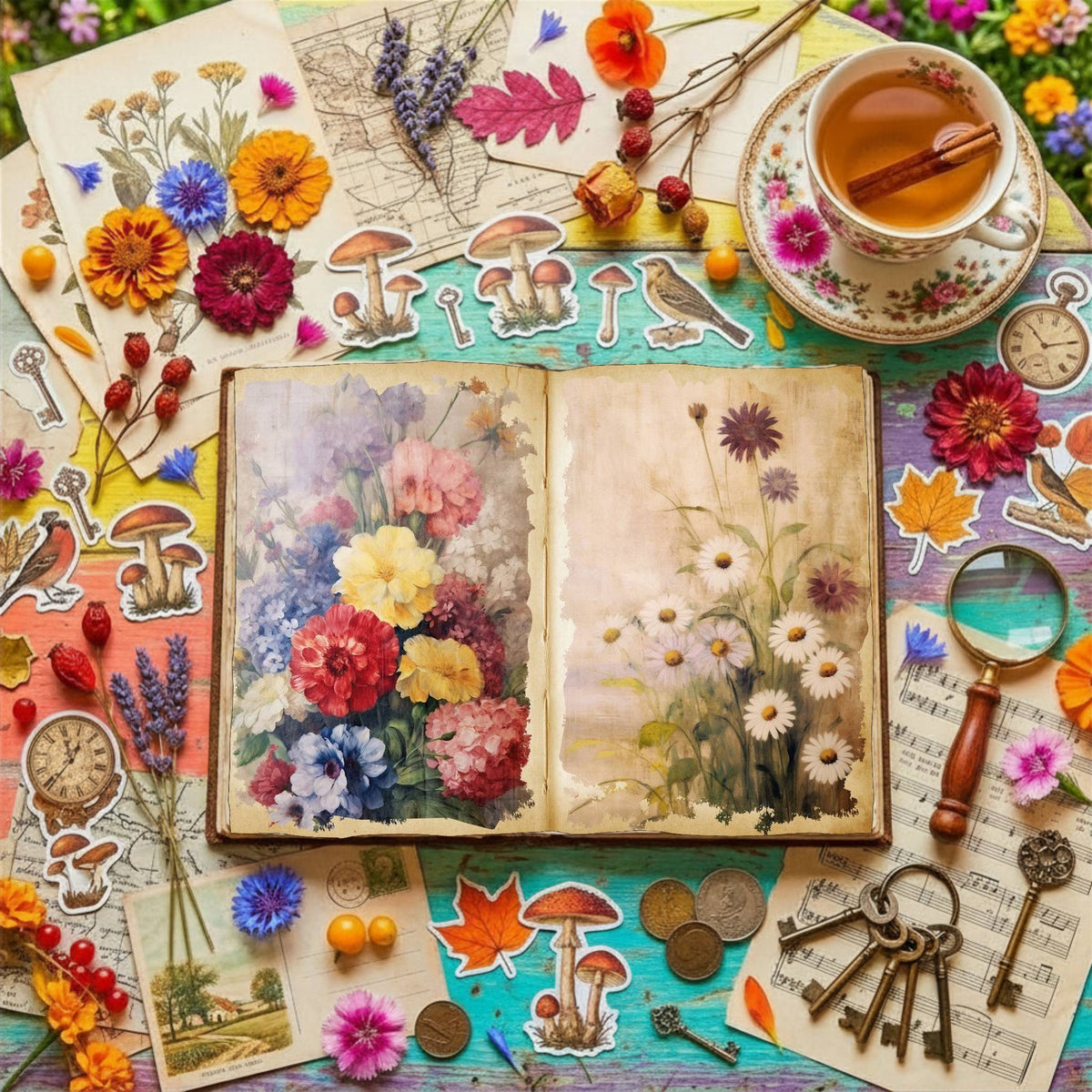 Flower Bunches Digital Papers