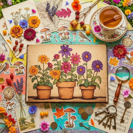 Flower Pots Digital Papers
