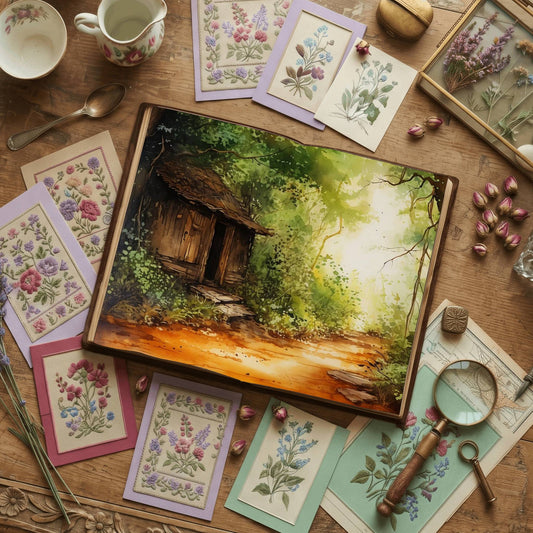 Forest Cabin Digital Papers