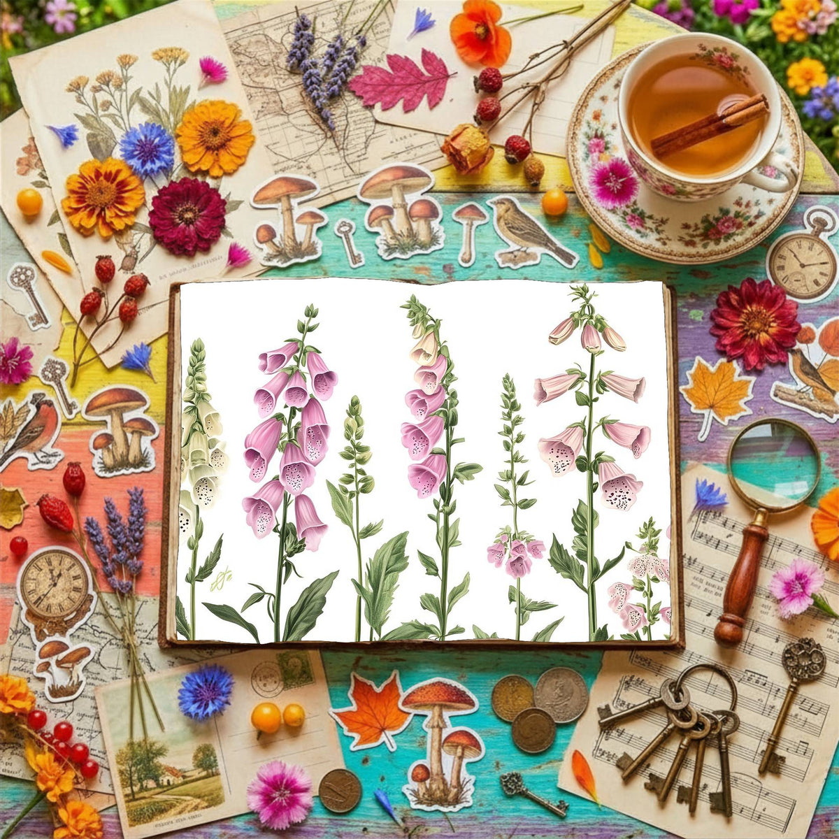 Foxgloves Digital Papers