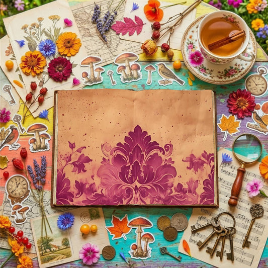 Fuchsia Damask Digital Papers