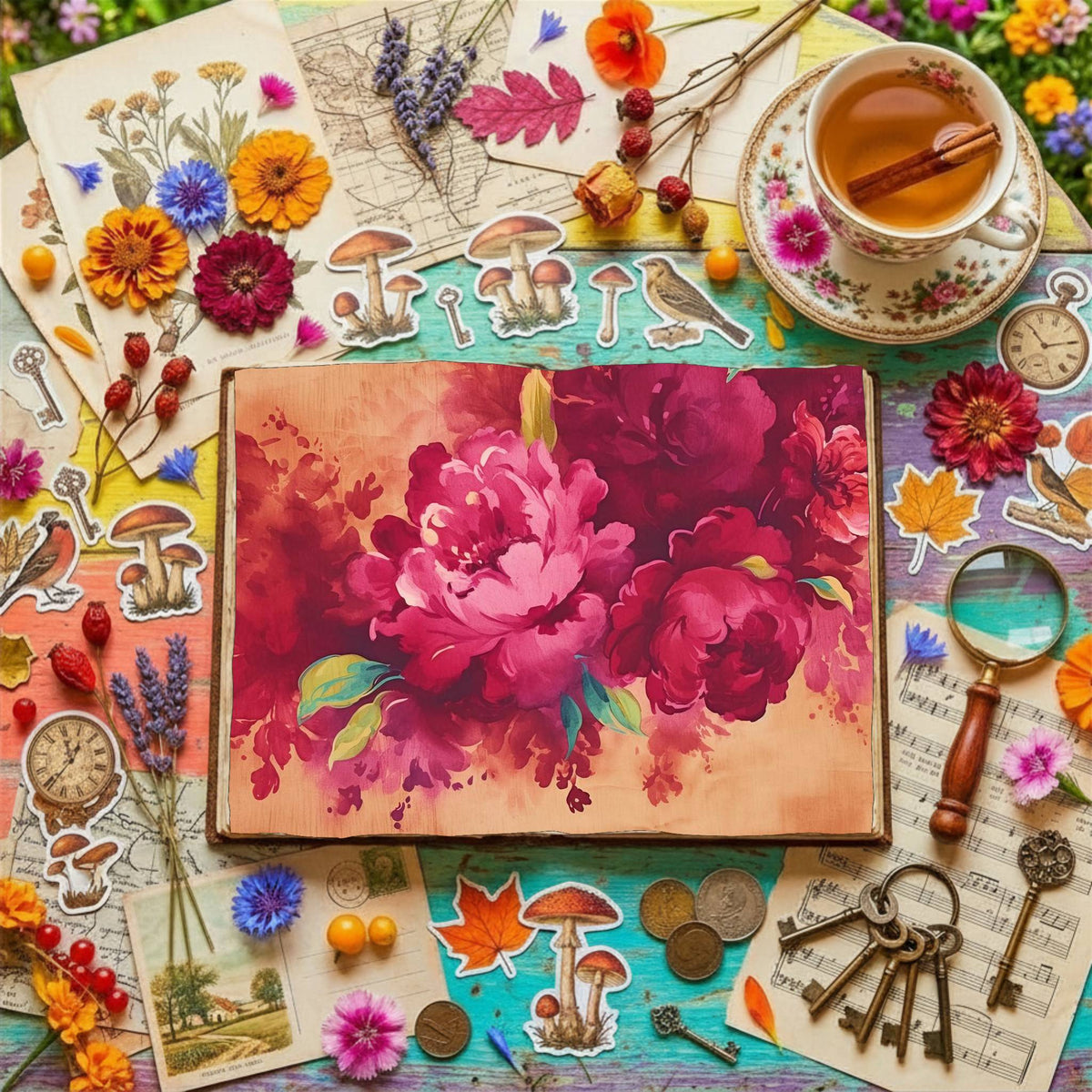Fuchsia Flowers Digital Papers