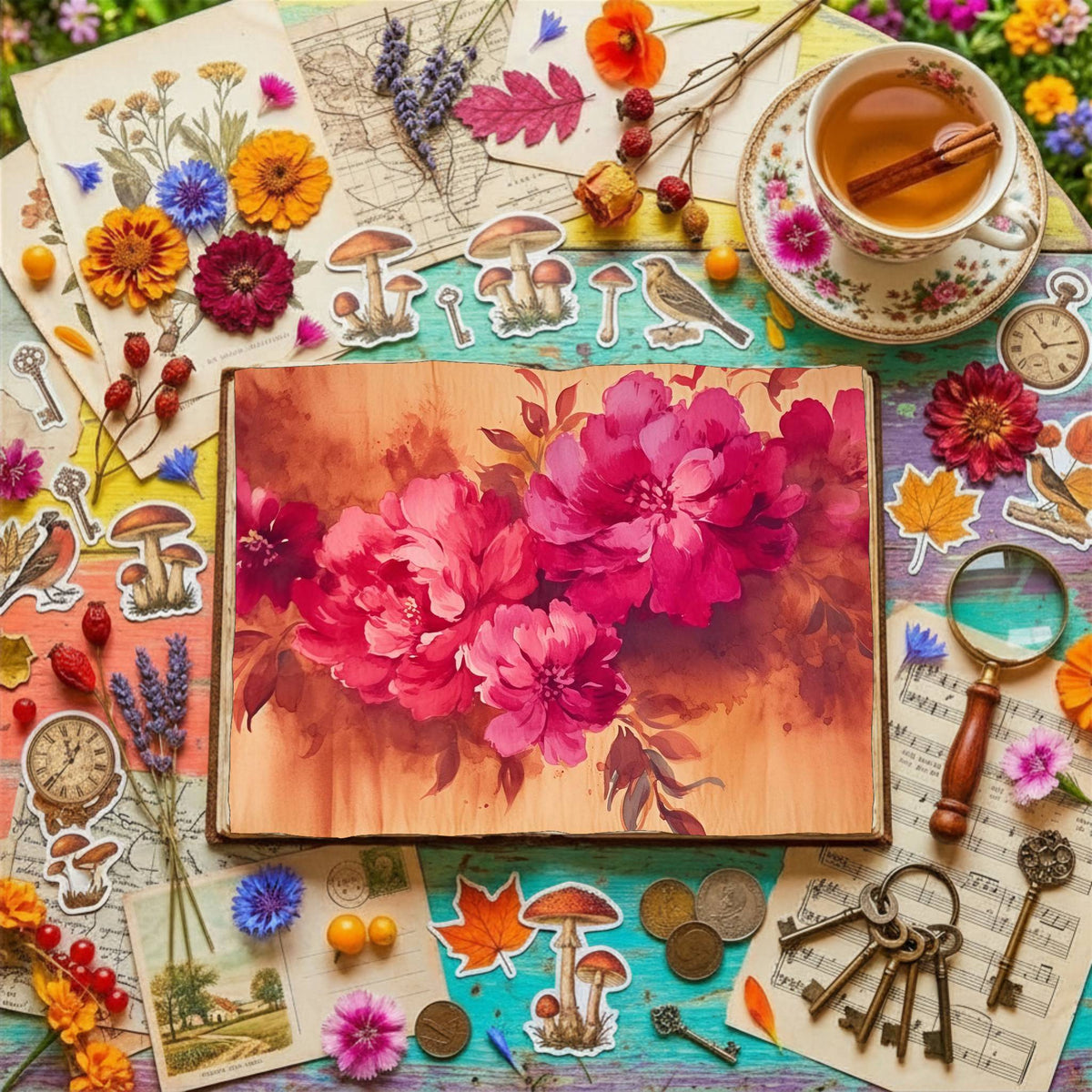 Fuchsia Flowers Digital Papers