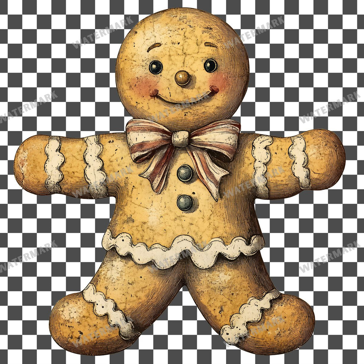 Gingerbread Vintage Style Clipart Pngs